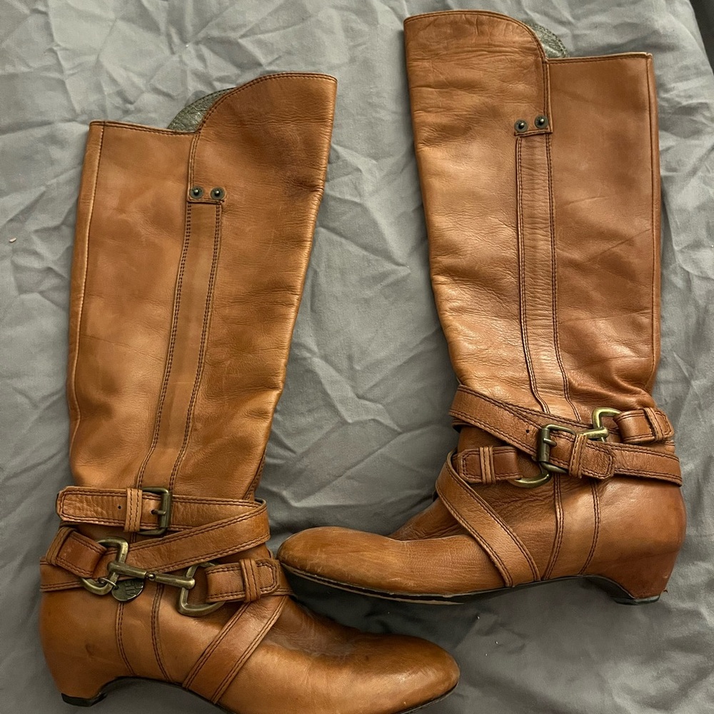 Vintage Miss Sixty Tan Knee High Boots